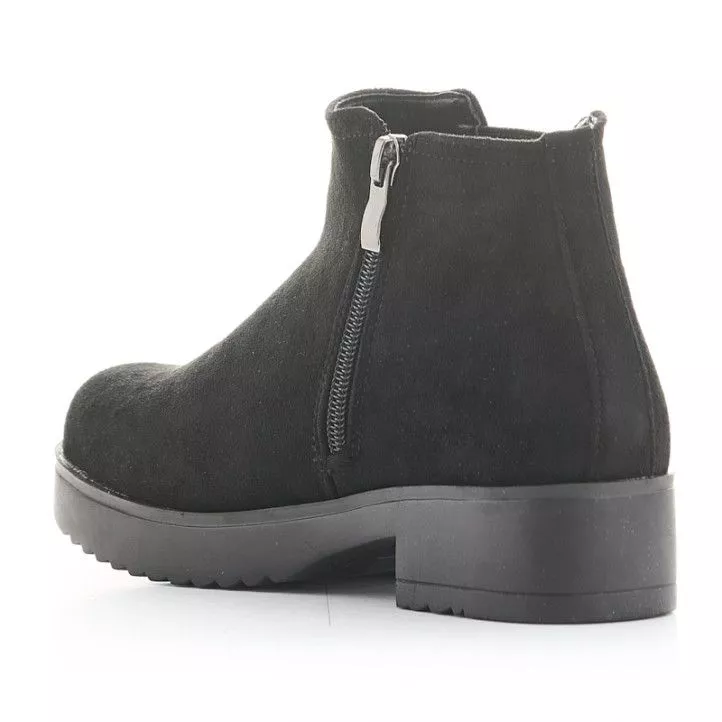 Botines QUETS! negros con elástico y cremallera en el lateral