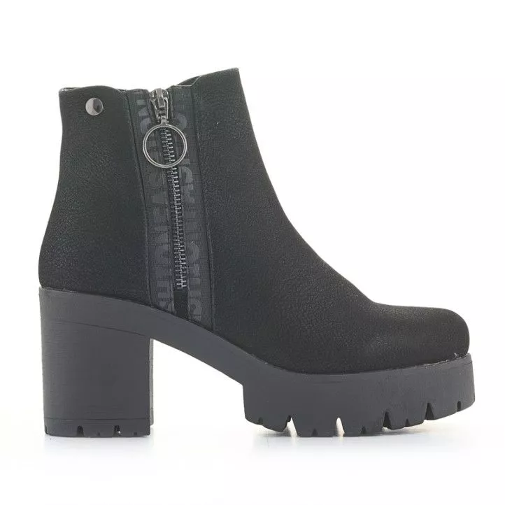 Botines tacón Owel amman negros con cremallera lateral