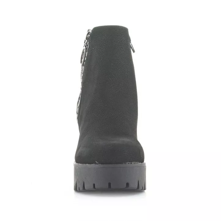 Botines tacón Owel amman negros con cremallera lateral