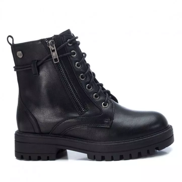 Botines Xti negros de cordones con cremallera lateral