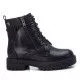 Botines Xti negros de cordones con cremallera lateral