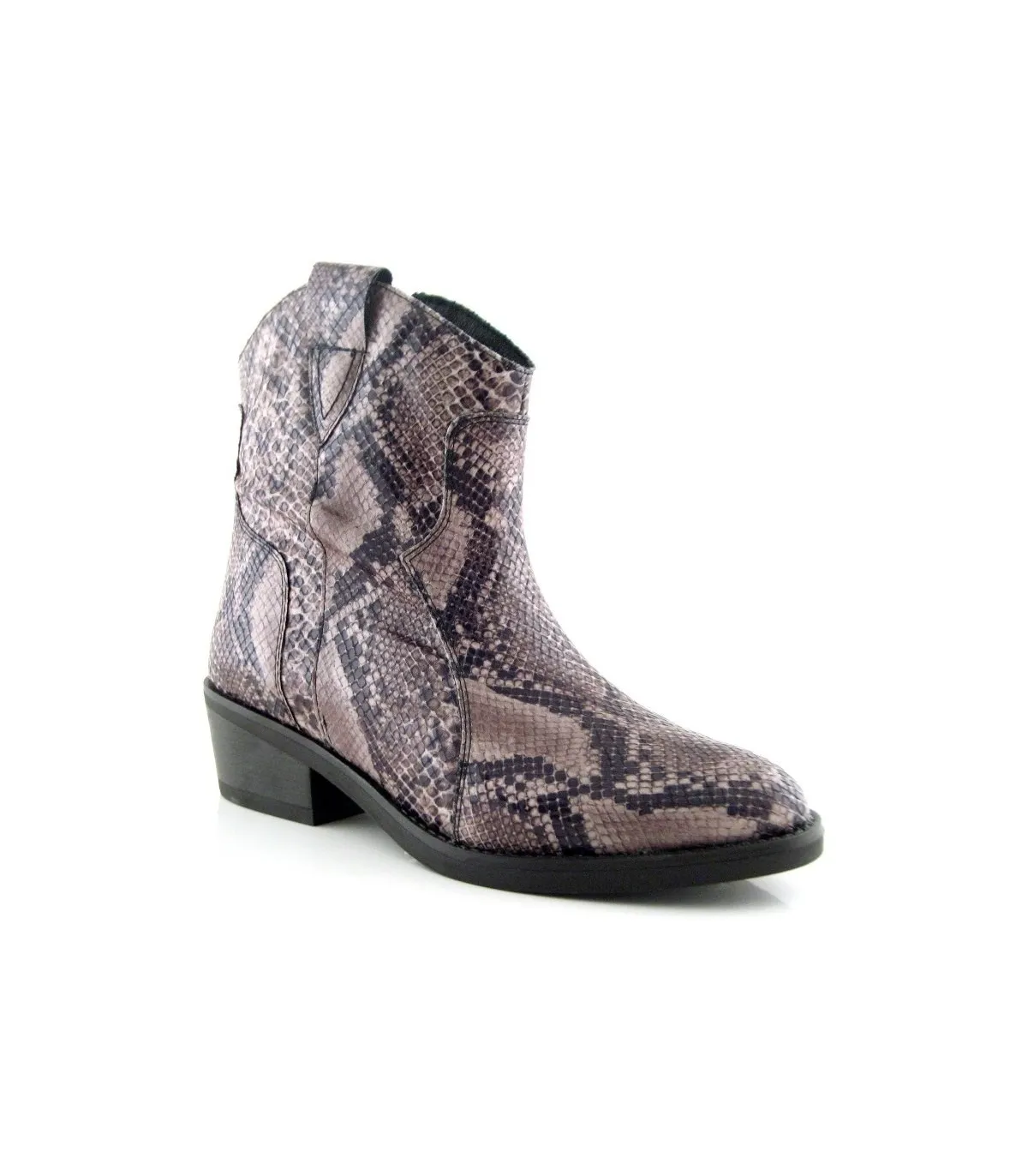 Botín cowboy con estampado serpiente
