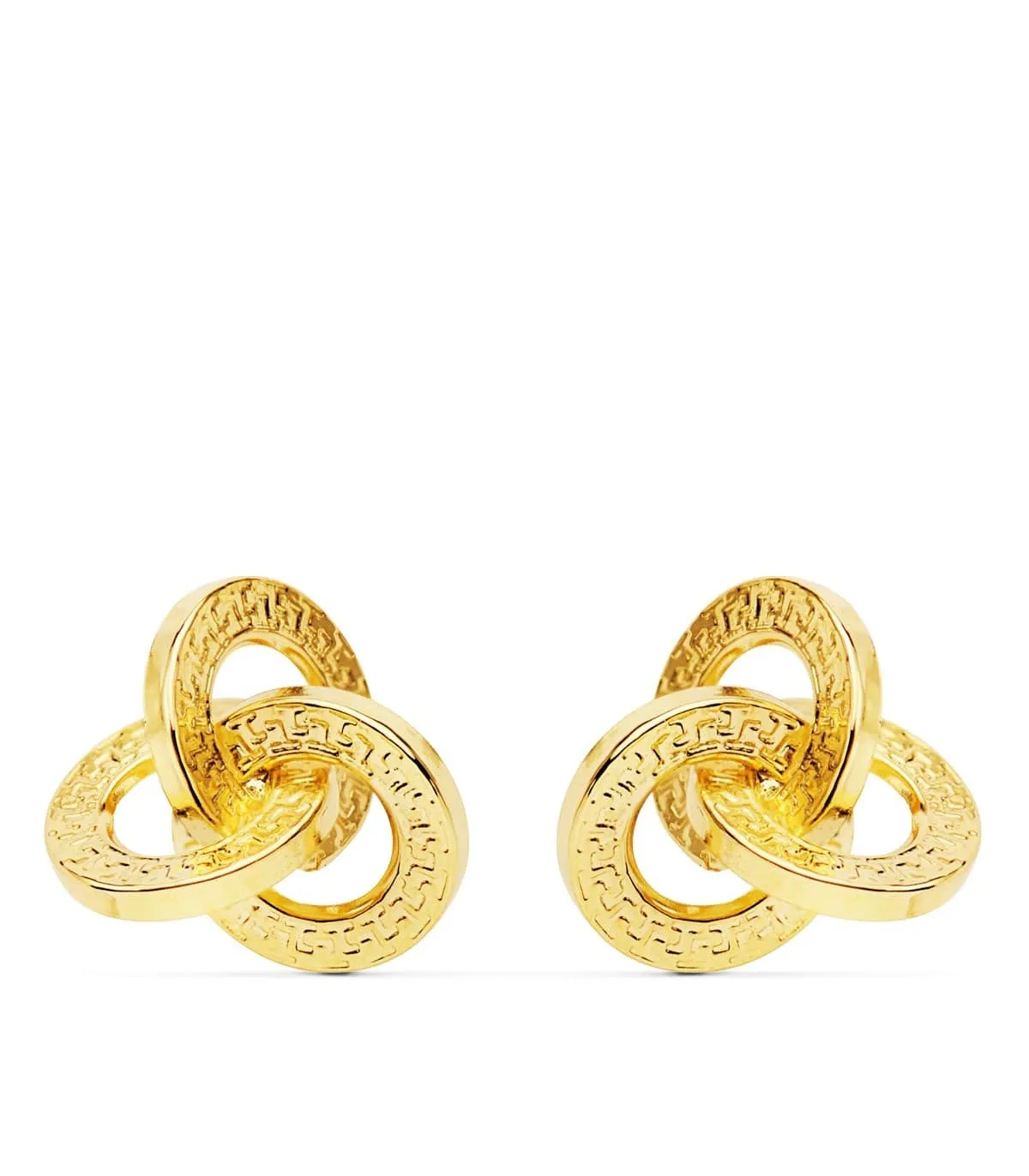Boucles d'oreilles Femme Noeud Grecque Or Jaune 18K