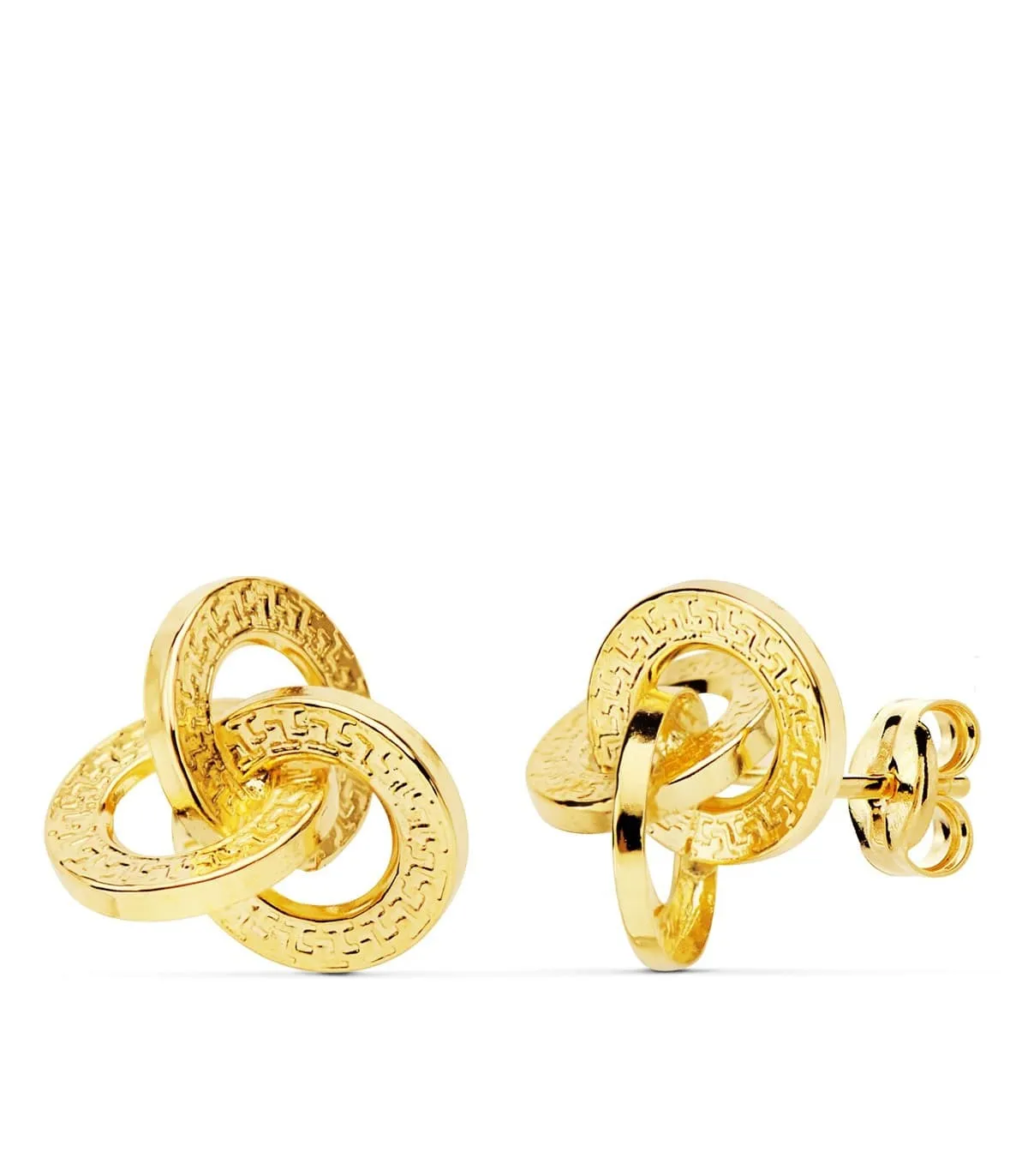 Boucles d'oreilles Femme Noeud Grecque Or Jaune 18K