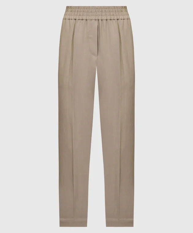Brunello Cucinelli Beige pants with linen