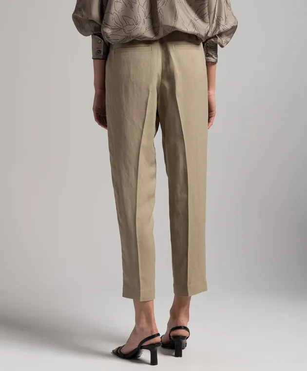 Brunello Cucinelli Beige pants with linen