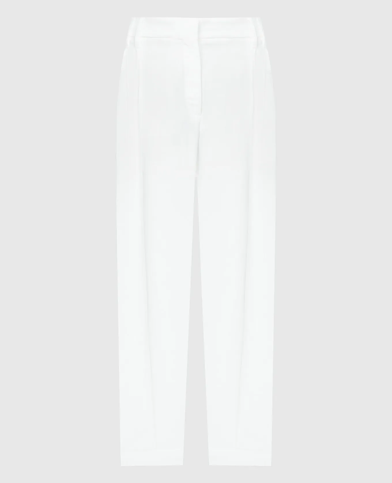 Brunello Cucinelli White linen pants with monil chain