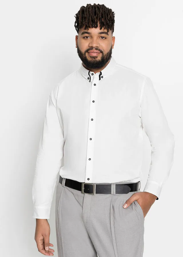 Camisa de oficina con mangas largas Blanco