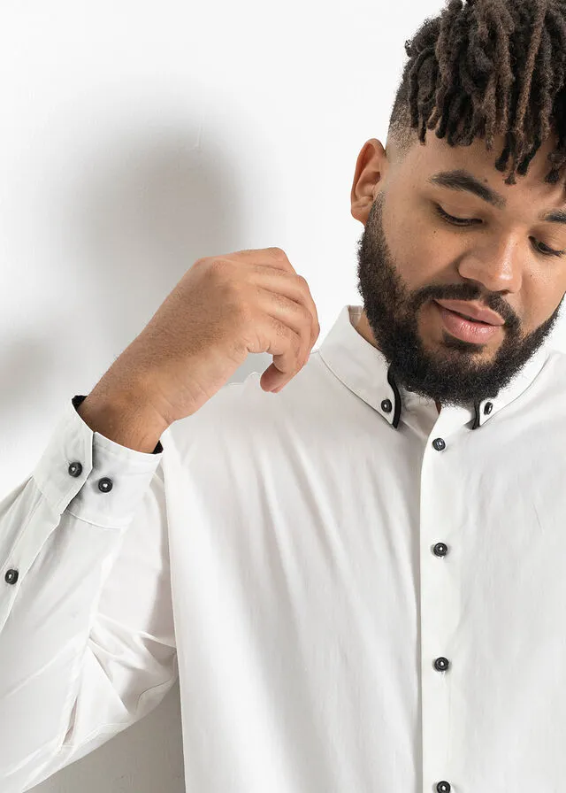 Camisa de oficina con mangas largas Blanco