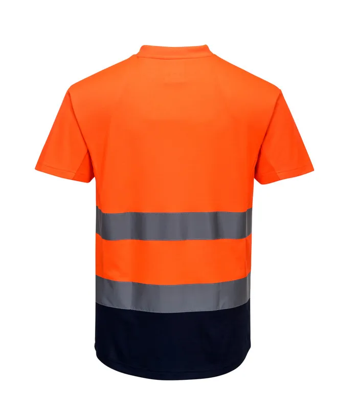 Camiseta bicolor de malla de alta visibilidad, absorbe la humedad PORTWEST C395