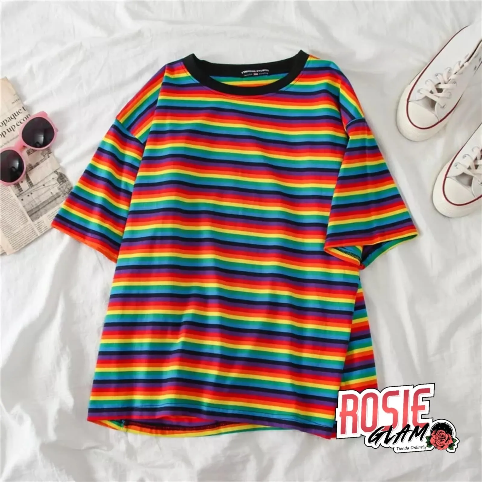CAMISETA COLORES L\U00EDNEAS  ROSIEGLAM