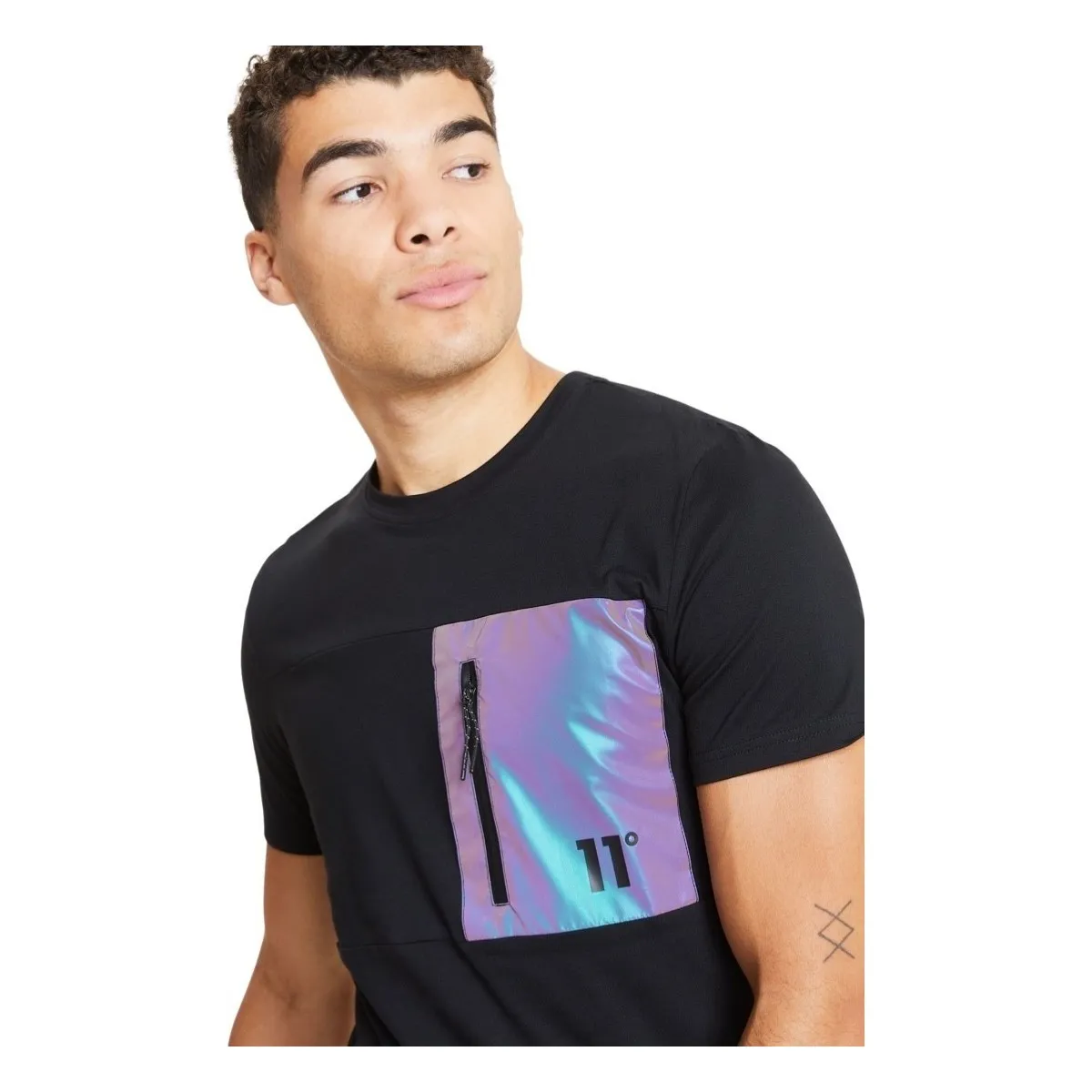 Camiseta  con Diseño Reflectante Negro