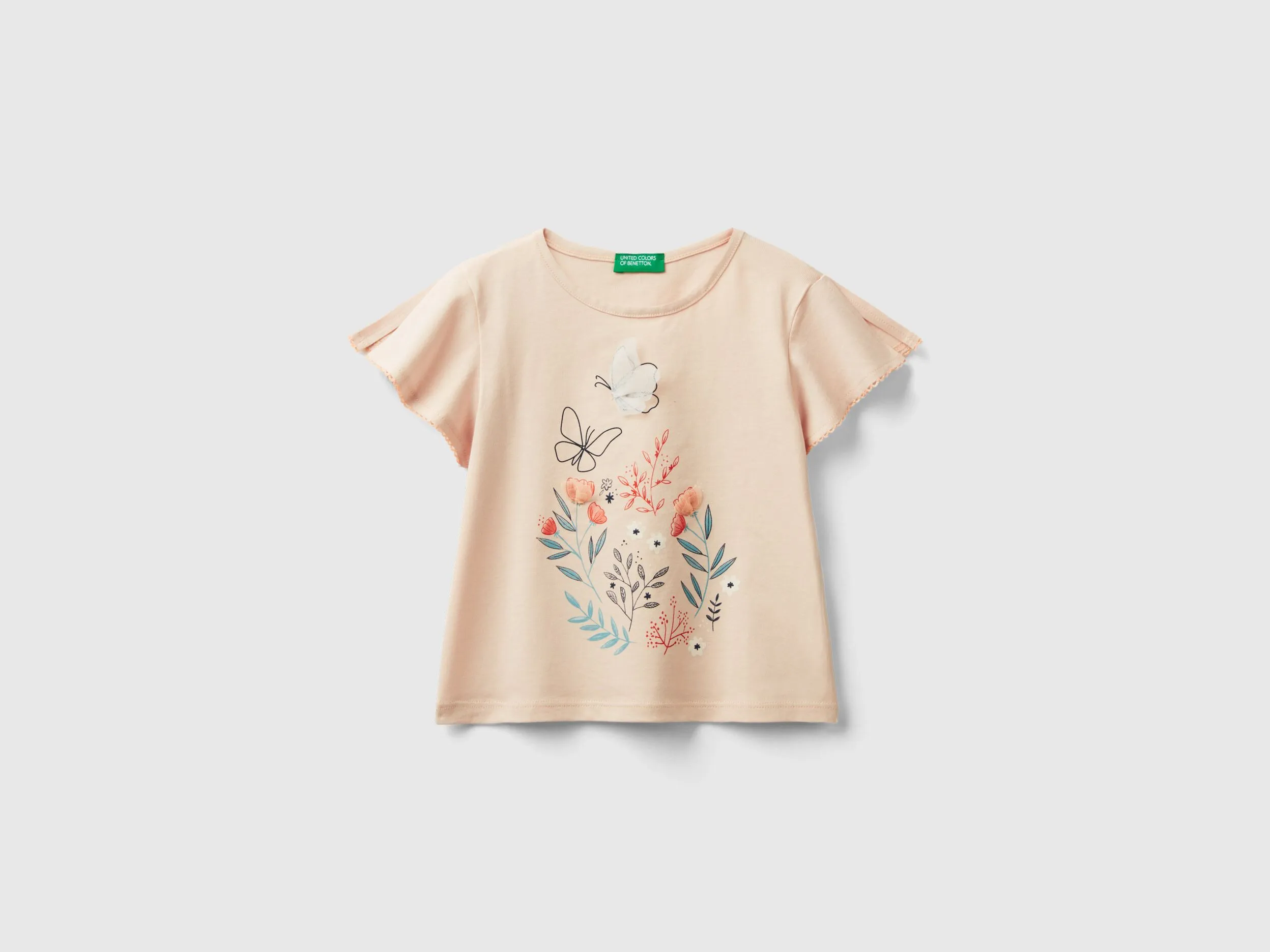 Camiseta con estampado y tul