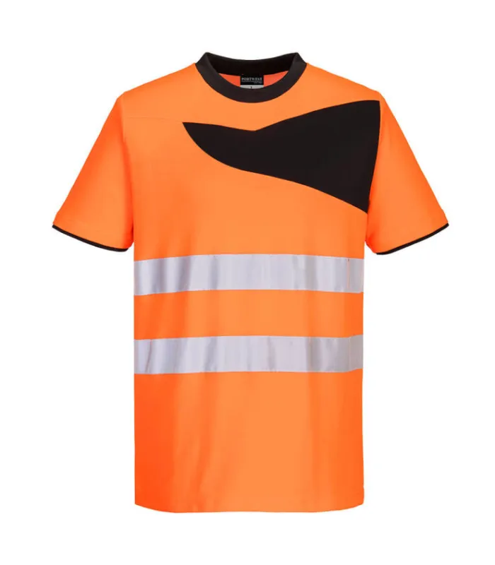Camiseta de alta visibilidad PW2 moderno panel de contraste de manga corta PORTWEST PW213