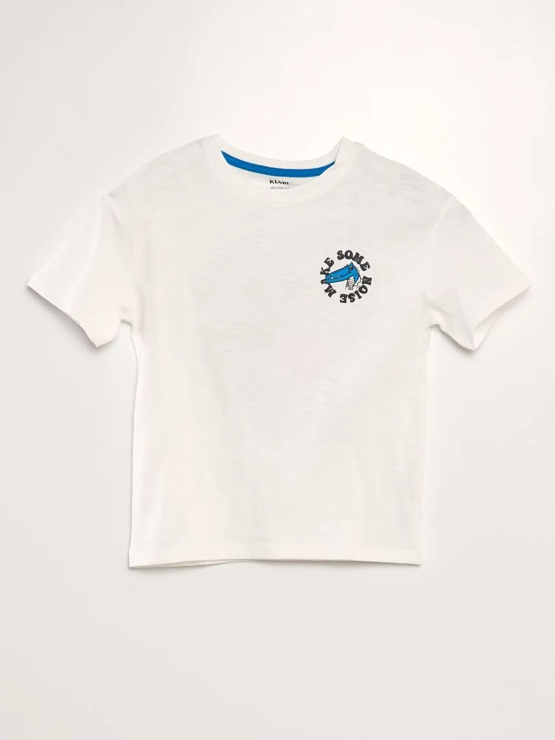 CAMISETA LOOSE ESTAMPADA  BLANCO