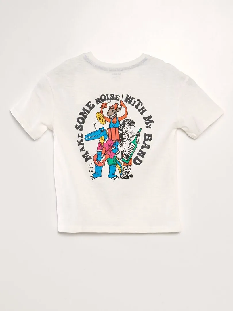 CAMISETA LOOSE ESTAMPADA  BLANCO