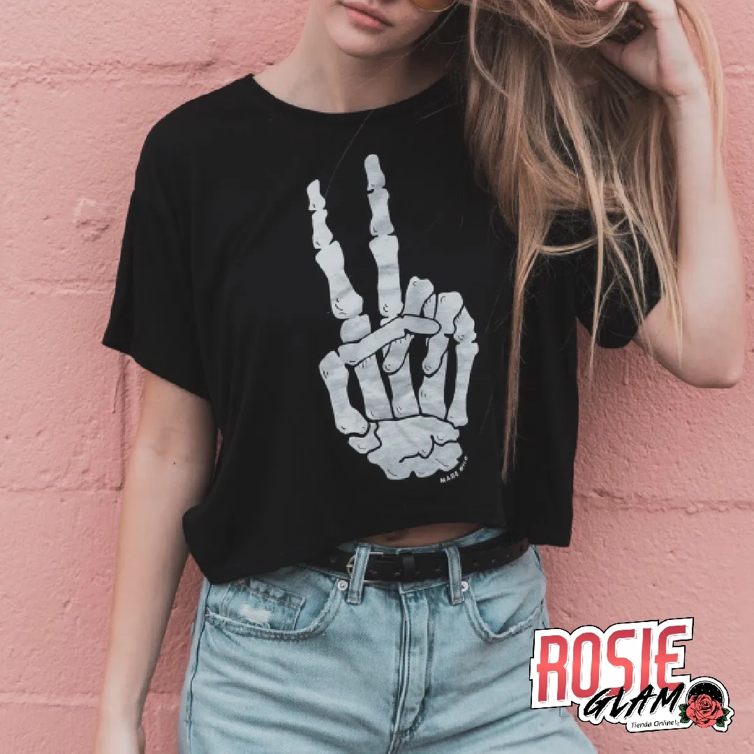 CAMISETA MANO ESQUELETO  ROSIEGLAM