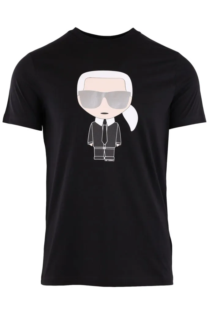 Camiseta negra con silueta de Karl