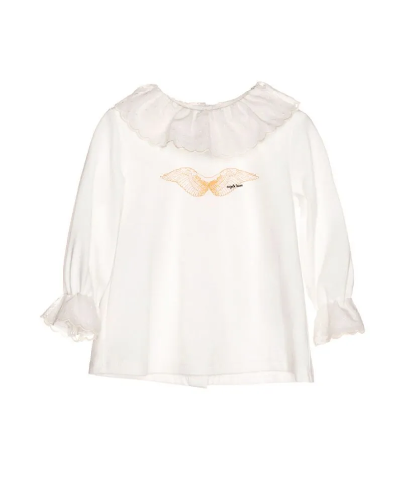 Camiseta Punto Crudo Alas Nanos Bebé Niña