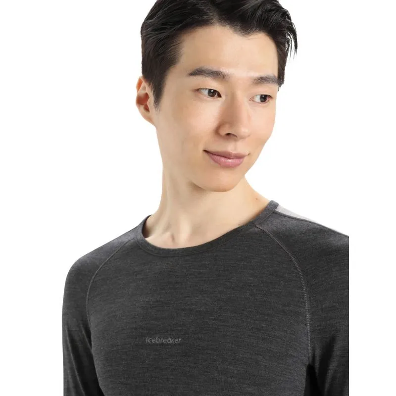 Camiseta técnica de hombre Icebreaker ZoneKnit 200 LS Crewe (Jet Heather/Negro/Metro H/CB)