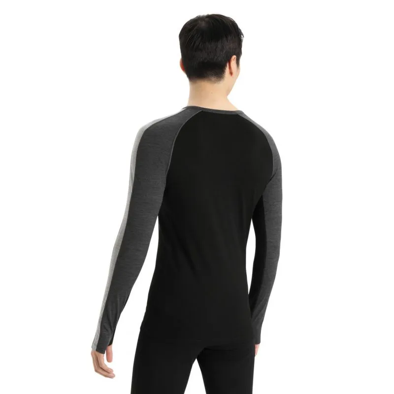 Camiseta técnica de hombre Icebreaker ZoneKnit 200 LS Crewe (Jet Heather/Negro/Metro H/CB)