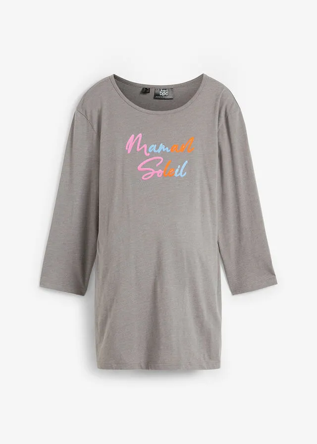 Camisetas premamá Gris claro estampado