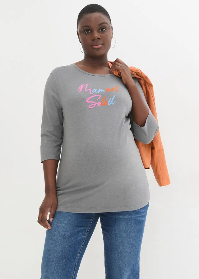 Camisetas premamá Gris claro estampado