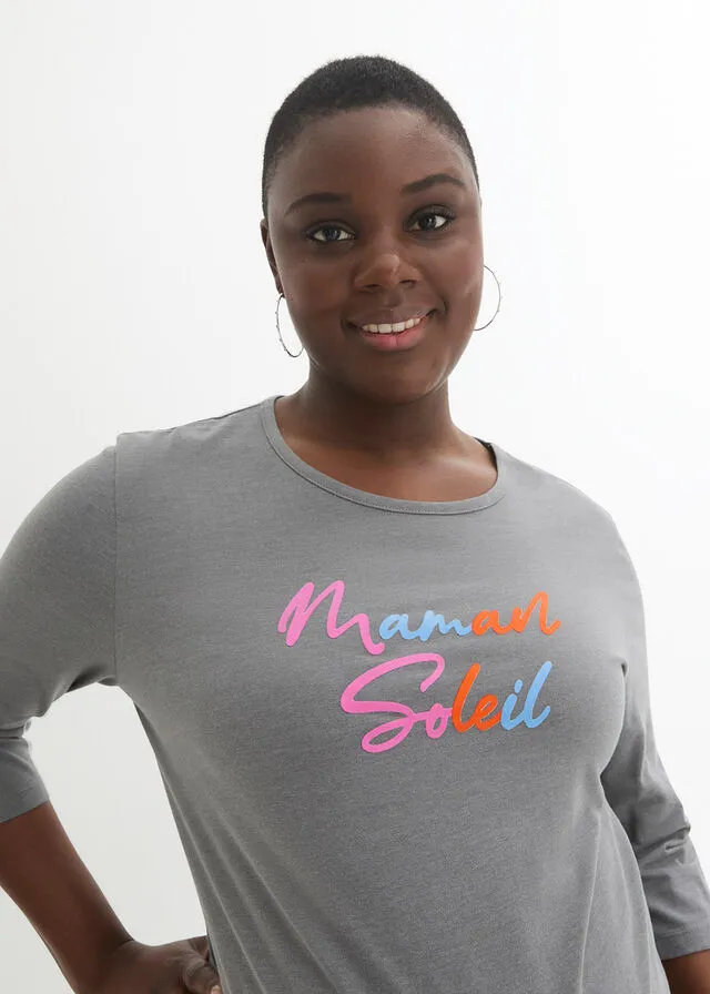 Camisetas premamá Gris claro estampado