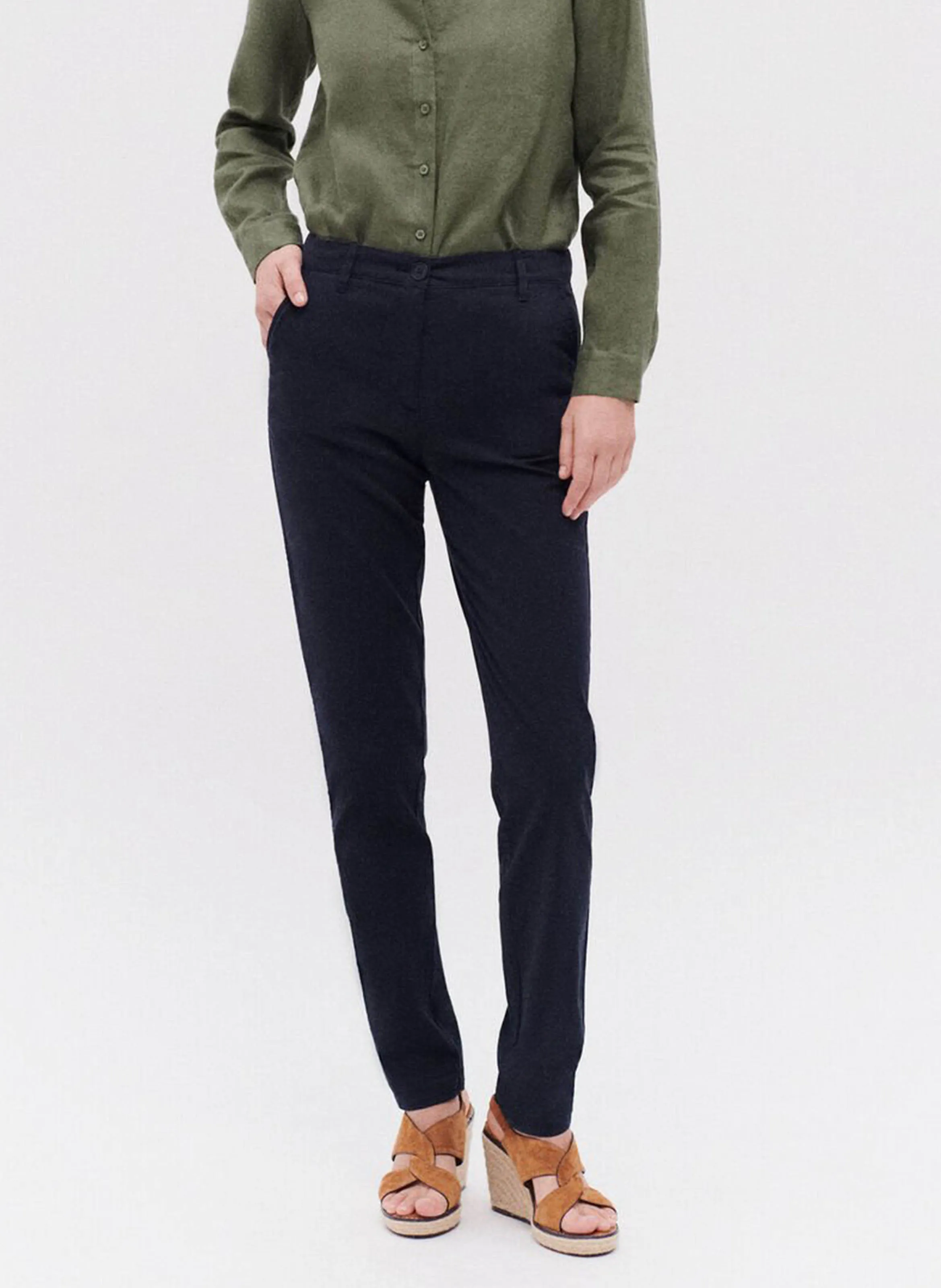 CAROLL ADELMOB  PANTALóN CHINO DE MEZCLA DE ALGODóN EN AZUL