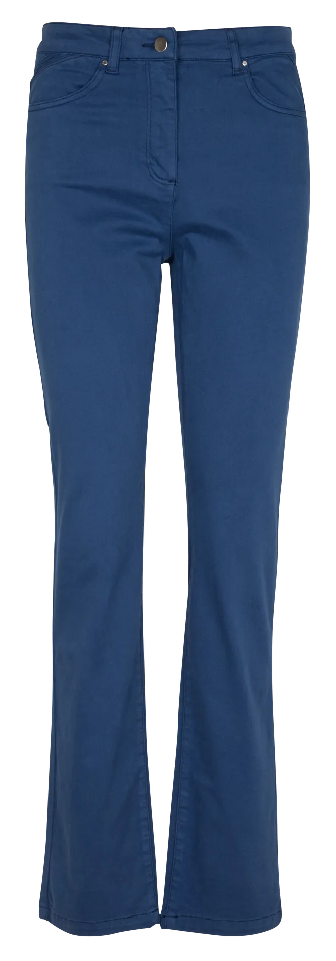 CAROLL DARLING  PANTALóN RECTO DE MEZCLA DE ALGODóN DE TALLE ALTO EN AZUL
