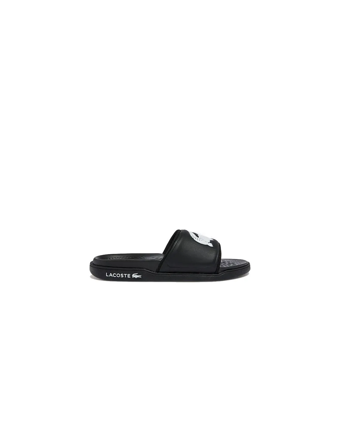 Chanclas Lacoste Croco Dualiste Synthetic Logo Strap Negro Mujer