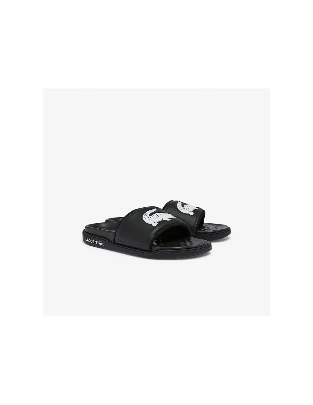 Chanclas Lacoste Croco Dualiste Synthetic Logo Strap Negro Mujer