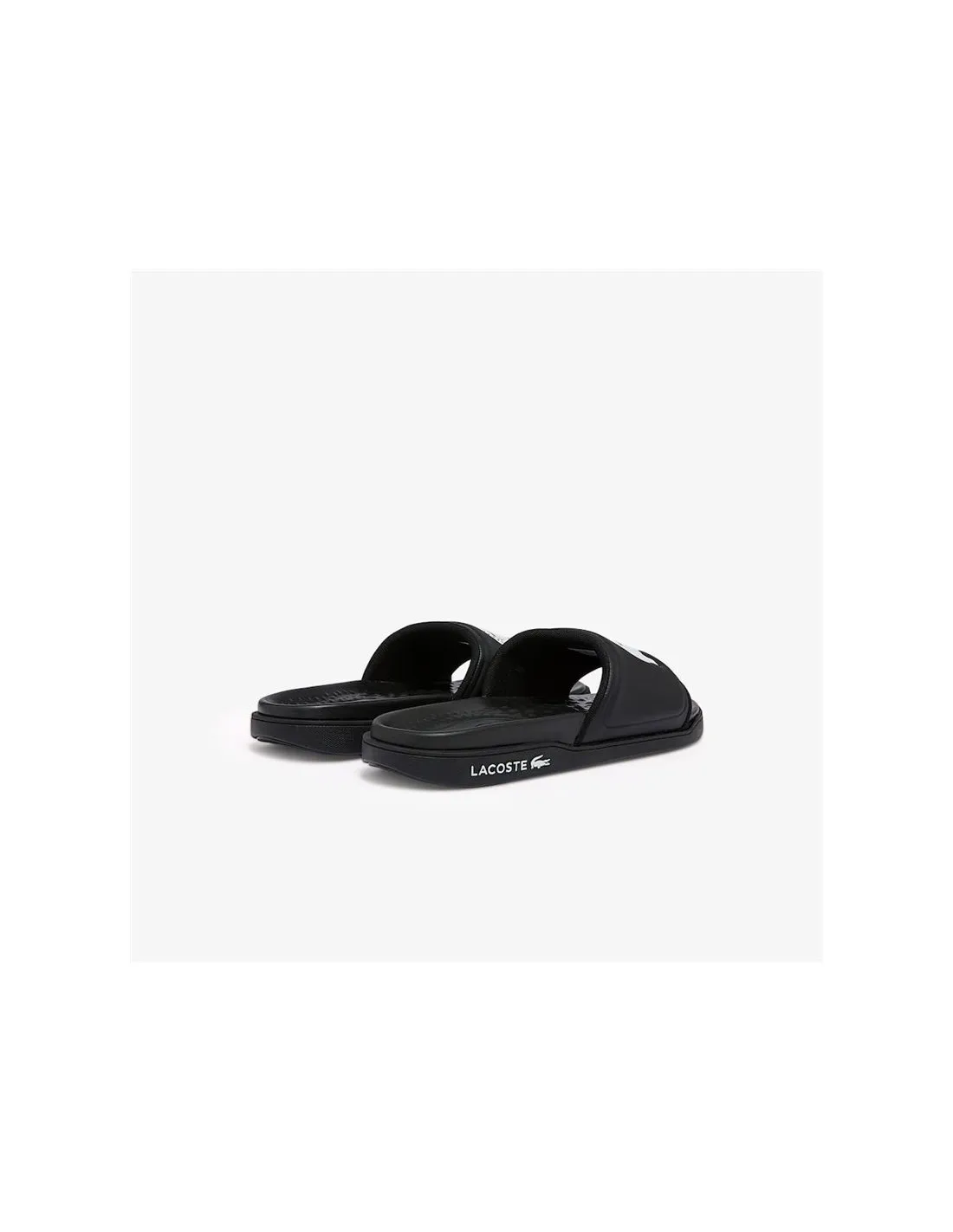 Chanclas Lacoste Croco Dualiste Synthetic Logo Strap Negro Mujer