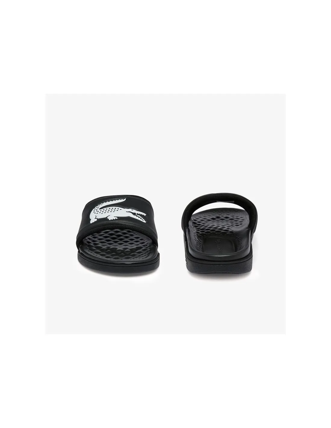 Chanclas Lacoste Croco Dualiste Synthetic Logo Strap Negro Mujer