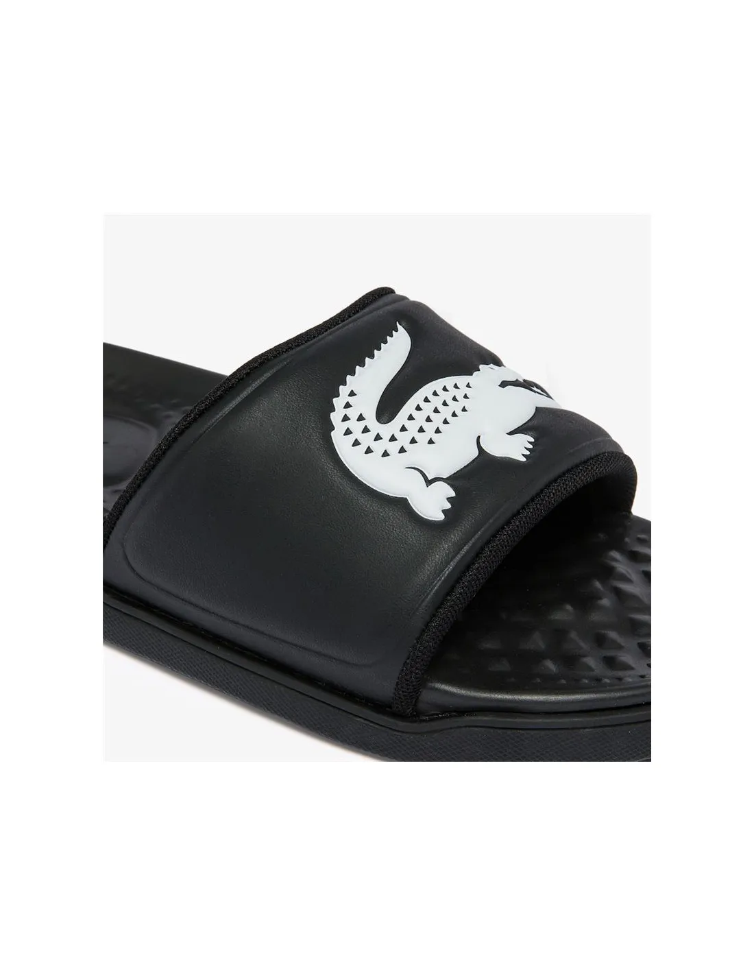 Chanclas Lacoste Croco Dualiste Synthetic Logo Strap Negro Mujer