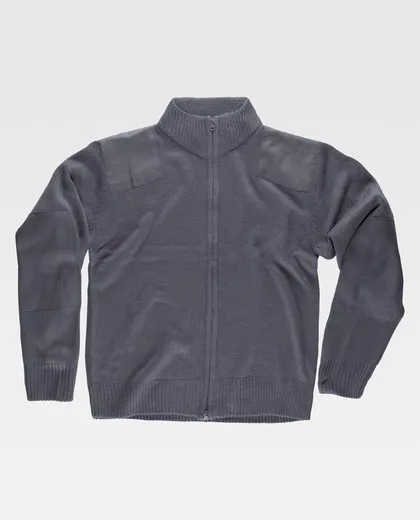 Chaqueta de cremallera con refuerzos Gris