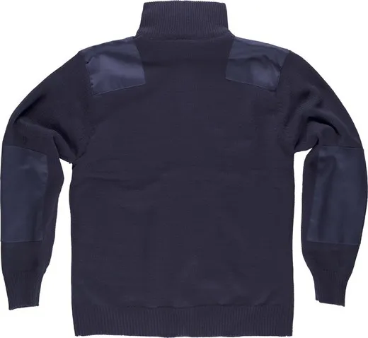 Chaqueta de cremallera con refuerzos Marino