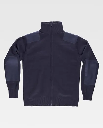 Chaqueta de cremallera con refuerzos Marino