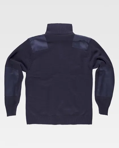Chaqueta de cremallera con refuerzos Marino