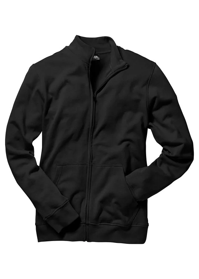 Chaqueta de estilo universitario con cuello alto Negro