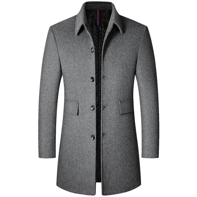 Chaqueta De Lana Con Cuello Para Hombre