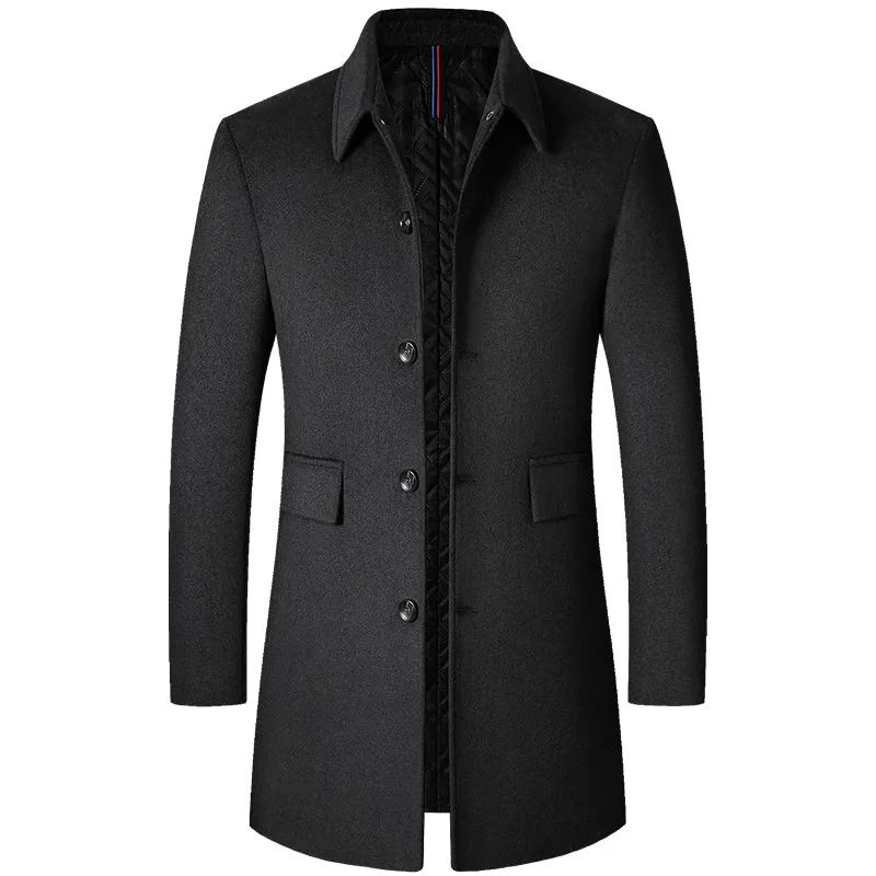 Chaqueta De Lana Con Cuello Para Hombre