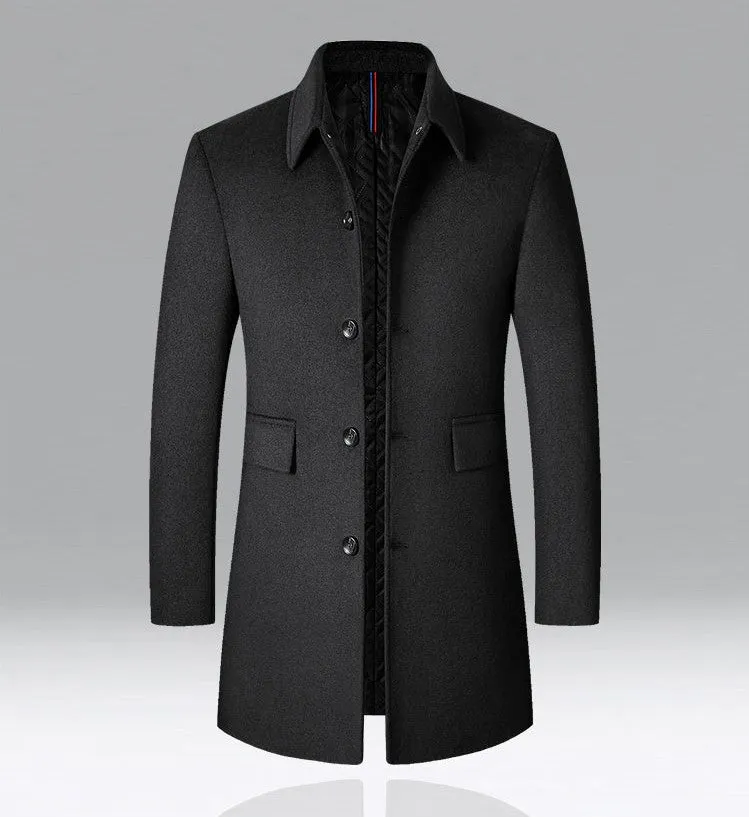 Chaqueta De Lana Con Cuello Para Hombre