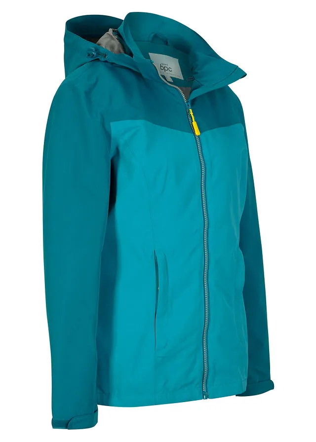 Chaqueta funcional con capucha turquesa