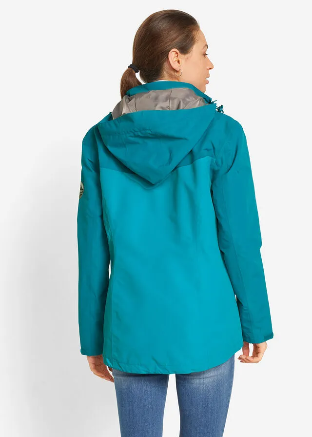 Chaqueta funcional con capucha turquesa