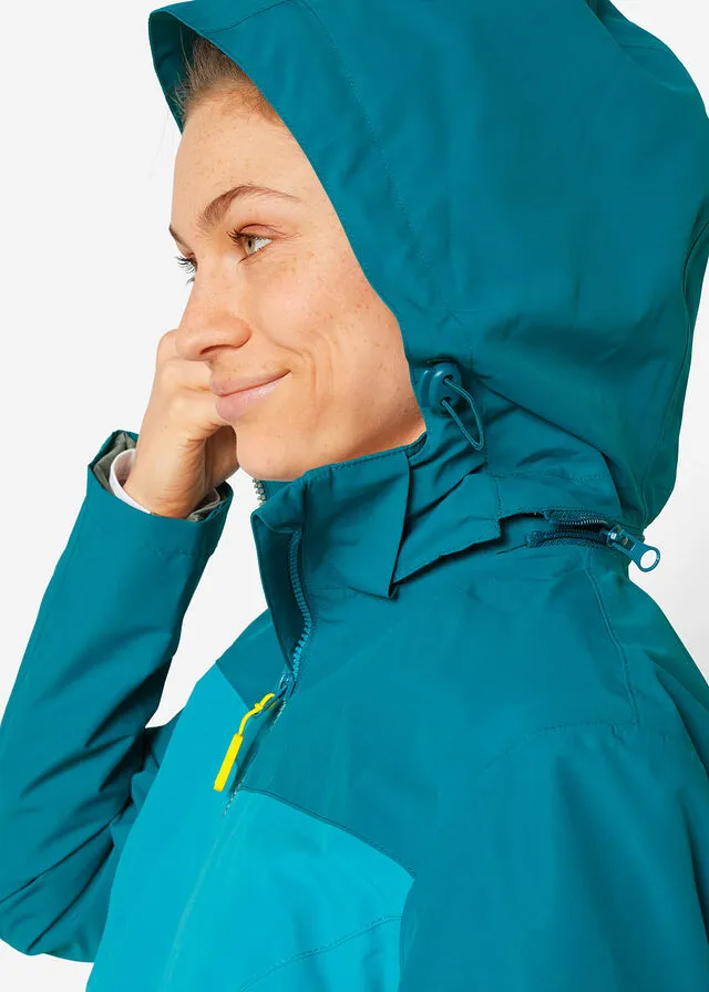 Chaqueta funcional con capucha turquesa