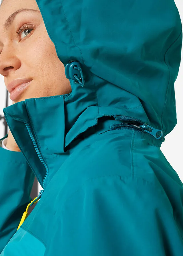 Chaqueta funcional con capucha turquesa