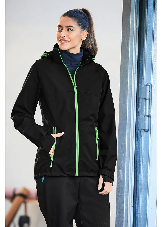 Chaqueta funcional impermeable con detalles reflectantes Negro
