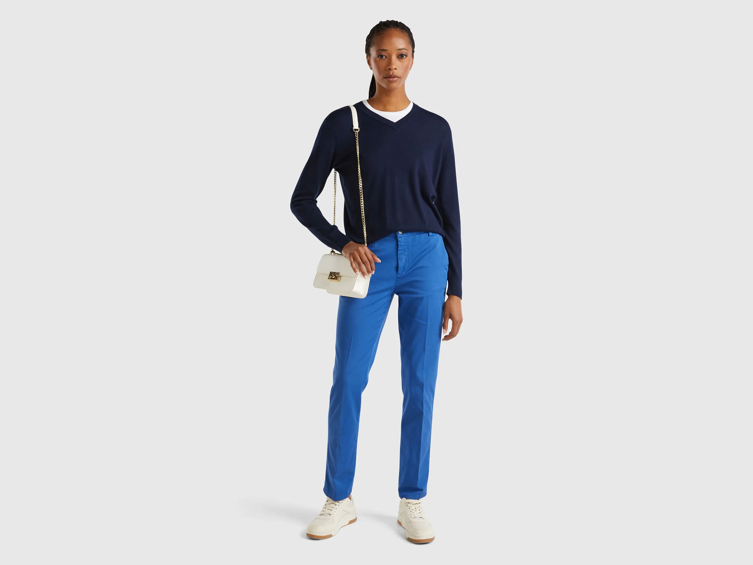 Chinos slim fit de algodón azul oscuro