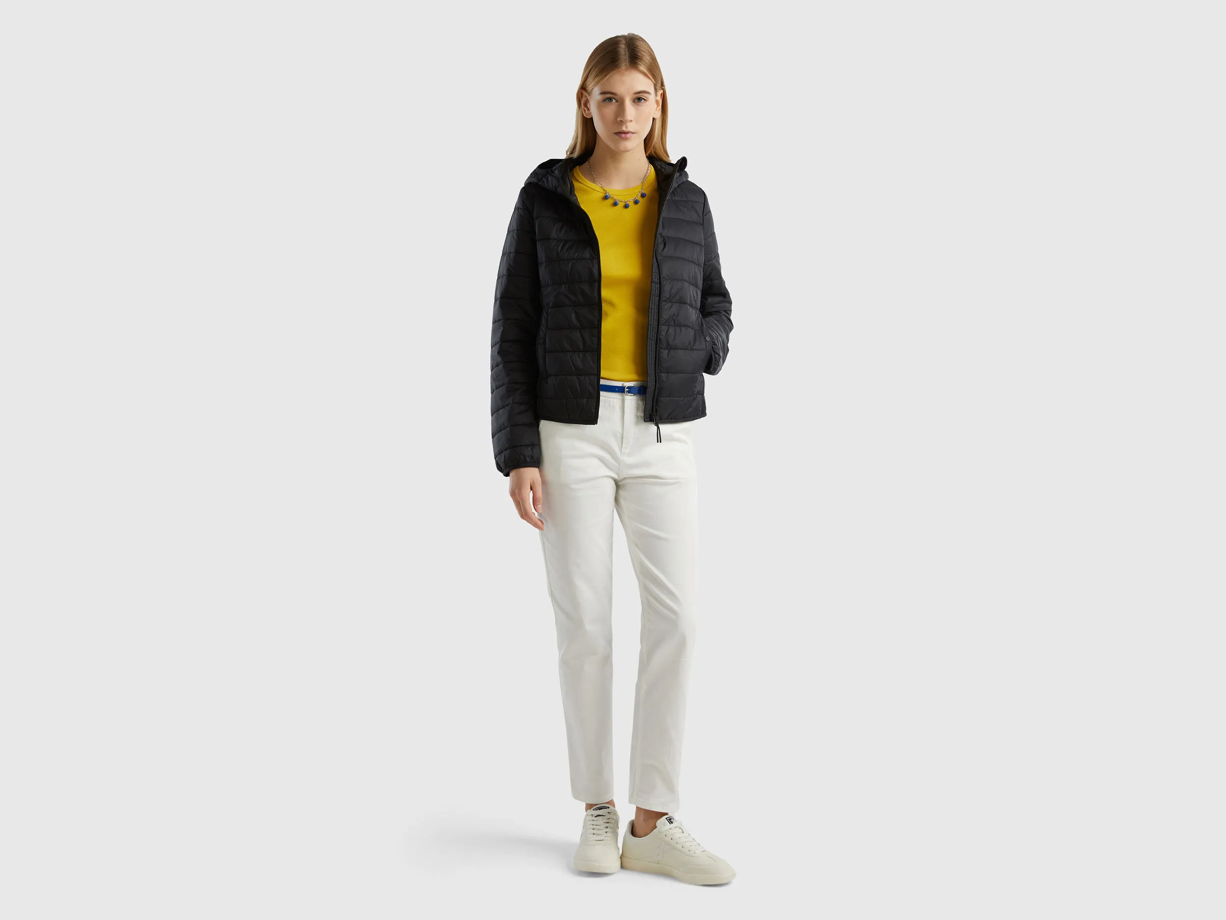 Chinos slim fit de algodón blanco crema